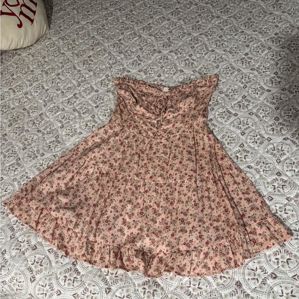 Aeropostale Pink Tan Sundress Sweetheart Neckline